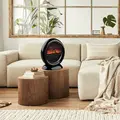 HOMCOM Freestanding Electric Fireplace Indoor Space Table Top Heater with Realistic Flame Effect, Rotatable Head, Overheating Protection, 1500W, Black - 9