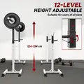 HOMCOM Heavy Duty Weight Bar Barbell Squat Stand Barbell Rack Spotter, for Home, Gym - Black - 5