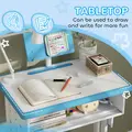 HOMCOM Kids Adjustable Desk and Chair Set, Book Stand, Pen Slot - Blue - 7