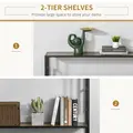 HOMCOM Industrial Console Table with Storage Shelf, Narrow Hallway Dressing Desk with Metal Frame for Living Room, Bedroom, Rustic Brown - 5