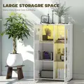 HOMCOM High Gloss Sideboard, Display Cabinet with 16-Colour RGB LED Lights and Remote Control, Modern Storage Cupboard with Glass Doors and Shelves for Living Room, Dining Room, Kitchen, White - 6