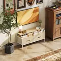 HOMCOM Industrial-Style TV Stand Cabinet - Natural Wood Finish - 7