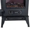 HOMCOM Freestanding Electric Fireplace, Electric Stove Heater with LED Flame Effect, Overheating Safety System, 1000W/2000W Black - 9