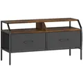 HOMCOM Industrial-Style TV Stand Cabinet - Brown - 1