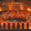 HOMCOM Freestanding Electric Fireplace Indoor Heater Glass View Log Wood Burning Effect Flame Portable Fireplace Stove 950/1850W Black - 5