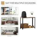 HOMCOM Industrial Console Table，Entryway Table w/Bottom Mesh Shelf Metal Frame Vintage Sofa Table for Hallway, Living Room, Rustic Brown - 6