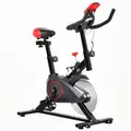 HOMCOM Indoor Upright Exercise Bike Machine, with Adjustable Seat, Resistance, Handlebar, LCD Display - 1