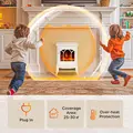 HOMCOM Freestanding Electric Fireplace, Electric Log Burner with LED Flame Effect, Overheating Safety System, 1000W/2000W White - 6