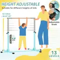 HOMCOM Height Adjustable Gymnastics Horizontal Bar for Kids, Children Junior Kip High Bar Fitness, Light Blue - 4