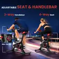 HOMCOM Indoor Upright Exercise Bike Machine, with Adjustable Seat, Resistance, Handlebar, LCD Display - 6