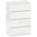 HOMCOM High Gloss Chest of Drawers, 4-Drawer Storage Cabinets, Modern Dresser for Bedroom, White - 1