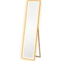 HOMCOM Full Length Mirror, with Adjustable Outer Light, Oak - 1