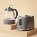 HOMCOM Kettle and Toaster Set, 1.7L 3000W Rapid Kettle with Limescale Filter, 2 Slice Toaster with 7 Browning Controls, Grey - 3