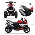 HOMCOM Kids Electric Motorcycle Ride-On Toy, with Three Wheels, Music, Horn, Lights, Red - 3