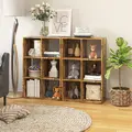 HOMCOM Industrial Style Storage Shelf, Bookcase, Bookshelf with 6 Compartments, Freestanding Shelving Unit for Living Room, Home Study, Rustic Brown - 4