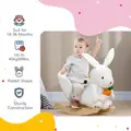 HOMCOM Kids Rabbit-Shaped Rocking Horse, with Safety Belt, Realistic Sounds, for Ages 18-36 Months - White - 5