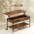 HOMCOM Lift-Top Coffee Table, with Storage - Rustic Brown - 3