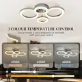 HOMCOM LED Ceiling Light, Modern 4 Rings Ceiling Lamp with Wall Switch Control, 40W 4350lm Flush Mount Ceiling Light with 3500K/4500K/6000K Colour Temperatures for Living Room, Bedroom, Silver Tone - 4