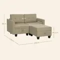 HOMCOM 'L' Shape Modular Storage Sofa - Light Brown - 3