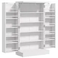 HOMCOM Kitchen Cupboard 6-tier Door Racks Freestanding Multi-Storage with Adjustable Shelves, White - 1