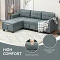 HOMCOM 'L' Shape Modular Sofa, with Storage - Dark Grey - 6