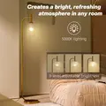 HOMCOM LED Floor Lamp for Living Room with Glass Lampshade, Modern Standing Lamp with Foot Switch, Adjustable Brightness, 2700K for Bedroom, Gold Tone - 5