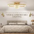 HOMCOM LED Ceiling Light, Modern 4 Rings Ceiling Lamp with Wall Switch Control, 40W 4350lm Flush Mount Ceiling Light with 3500K/4500K/6000K Colour Temperatures for Living Room, Bedroom, Gold Tone - 5