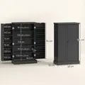 HOMCOM Kitchen Cupboard, Freestanding Multi-Storage Kitchen Pantry Cabinet with Adjustable Shelves, Black - 3