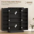 HOMCOM Kitchen Cupboard, Freestanding Multi-Storage Kitchen Pantry Cabinet with Adjustable Shelves, Black - 6