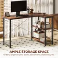 HOMCOM L Shaped Desk, Corner Computer Desk with Bookshelf for Home Office, Study Room, Workstation, 120 x 73.2 x 75cm, Rustic Brown - 5