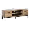 HOMCOM Light Industrial-Style TV Stand Cabinet - Brown/Black - 3