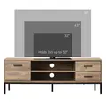 HOMCOM Light Industrial-Style TV Stand Cabinet - Brown/Black - 6
