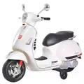 HOMCOM Kids Ride On Vespa Motorcycle W/LED Lights - White - 9