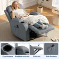 HOMCOM Massage Recliner Armchair, PU Leather Recliner Chair, Grey - 7