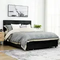 HOMCOM King Size Ottoman Bed Frame, with Front Drawer - Black - 8