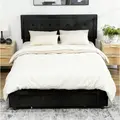 HOMCOM King Size Ottoman Bed Frame, with Front Drawer - Black - 2