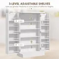 HOMCOM Kitchen Cupboard 6-tier Door Racks Freestanding Multi-Storage with Adjustable Shelves, White - 6