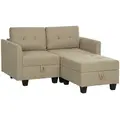 HOMCOM 'L' Shape Modular Storage Sofa - Light Brown - 1