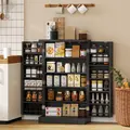 HOMCOM Kitchen Cupboard, Freestanding Multi-Storage Kitchen Pantry Cabinet with Adjustable Shelves, Black - 2