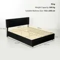 HOMCOM King Size Ottoman Bed Frame, with Front Drawer - Black - 3