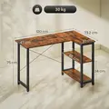 HOMCOM L Shaped Desk, Corner Computer Desk with Bookshelf for Home Office, Study Room, Workstation, 120 x 73.2 x 75cm, Rustic Brown - 3
