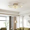 HOMCOM LED Ceiling Light, Modern 4 Rings Ceiling Lamp with Wall Switch Control, 40W 4350lm Flush Mount Ceiling Light with 3500K/4500K/6000K Colour Temperatures for Living Room, Bedroom, Silver Tone - 7