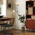 HOMCOM LED Floor Lamp for Living Room, 180cm Tall Standing Lamp, Mother and Child Uplighter with Adjustable Gooseneck, 3000K/4500K/6500K Colour Temperatures, Silver Tone - 8