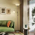 HOMCOM LED Floor Lamp for Living Room, 180cm Tall Standing Lamp, Mother and Child Uplighter with Adjustable Gooseneck, 3000K/4500K/6500K Colour Temperatures, Silver Tone - 2