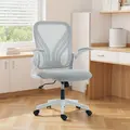HOMCOM Mesh Office Chair with Foldable Backrest - Light Grey - 9