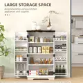 HOMCOM Multi-Storage Farmhouse Style Cabinet - White - 4