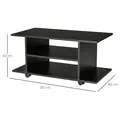HOMCOM Modern TV Cabinet Stand Storage Shelves Table Mobile Bedroom Furniture Bookshelf Bookcase Black - 3