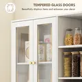 HOMCOM Multi-Storage Kitchen Cabinet, with Glass Doors - White Wood-Effect - 7