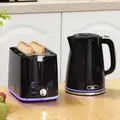 HOMCOM Modern Kettle and Toaster Set - Black - 2