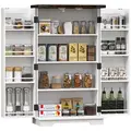HOMCOM Multi-Storage Farmhouse Style Cabinet - White - 1